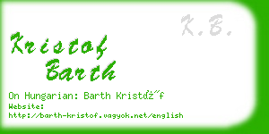 kristof barth business card